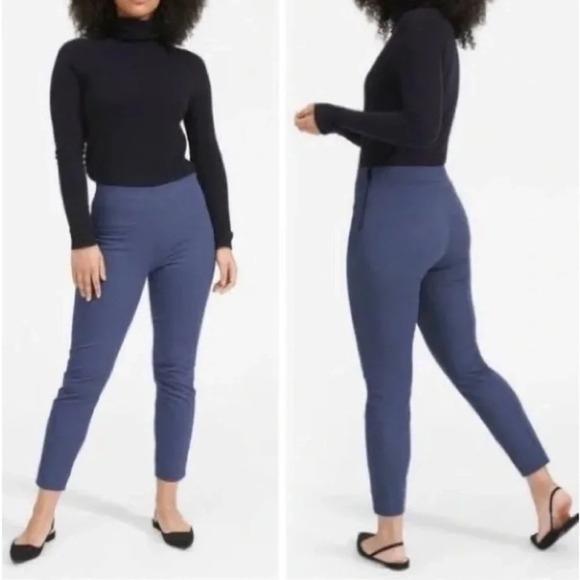 Everlane Side Zip Work Pant Cropped in Atlantic Blue - Size 6 - Picture 1 of 6